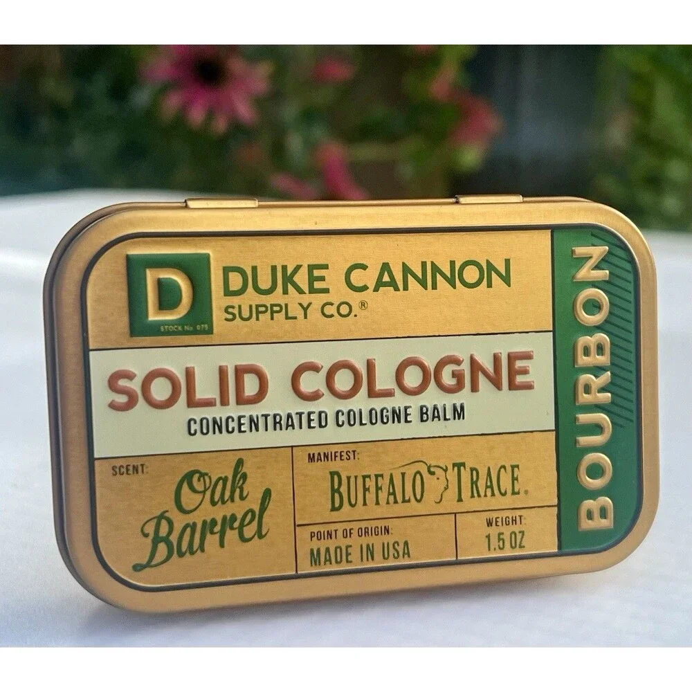 Duke Cannon Supply Co. Solid Cologne for Men Bourbon (Woodsy, Charred Oak Barrel